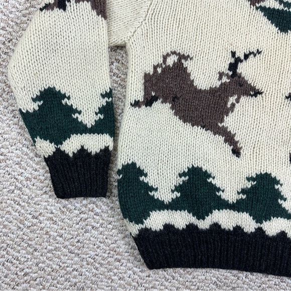 Vintage Woolrich Deer Buck 100% Wool Sweater Crewneck Mens Size Medium - Picture 5 of 7